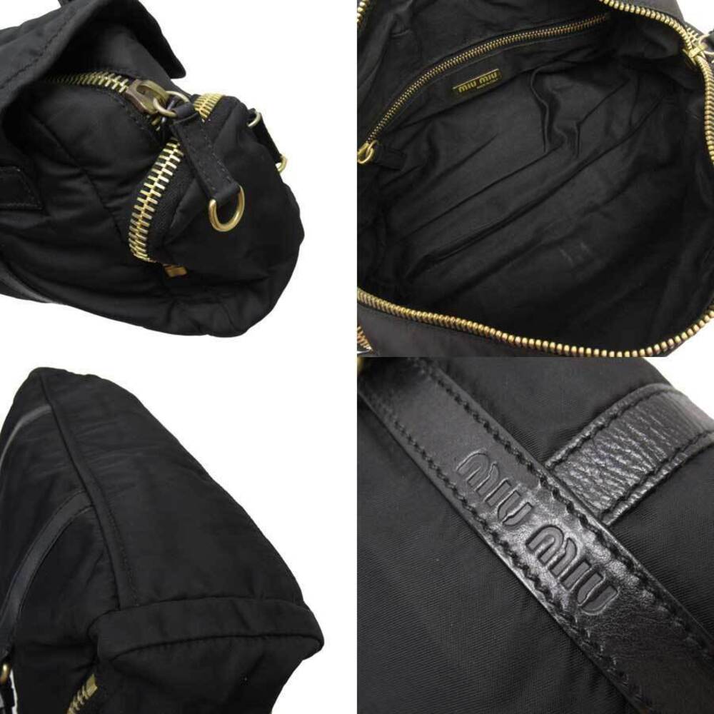 Miu Miu shoulder gold leather black bag